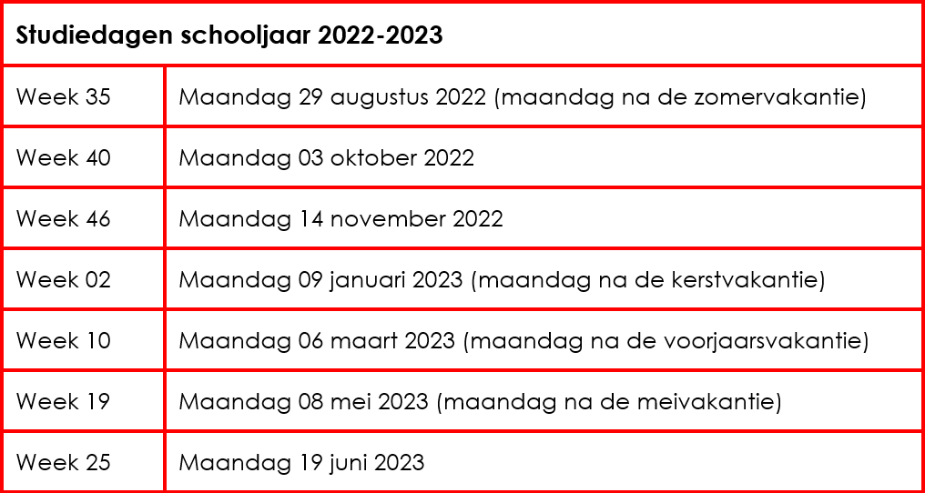 studiedagen 2022-2023