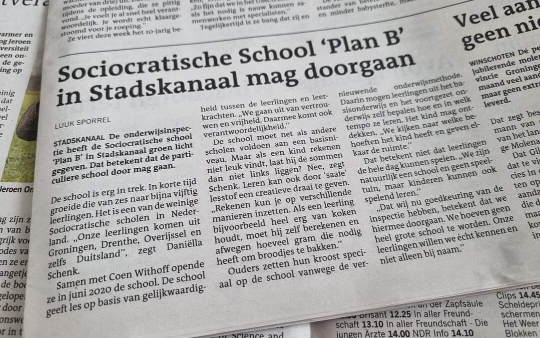 2022-04-06 - Sociocratische School Plan B in Stadskanaal mag doorgaan